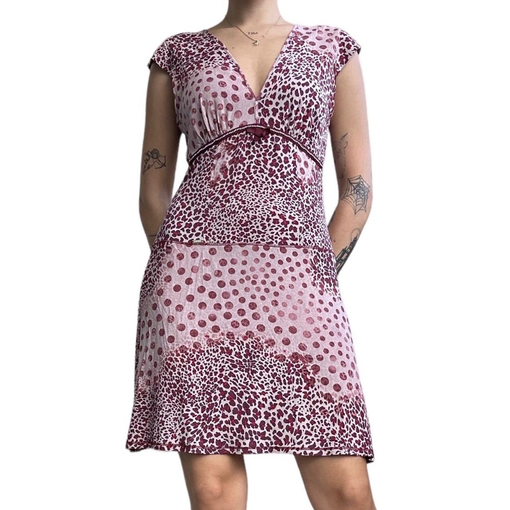 Liu Jo cheetah polka dot pink dress